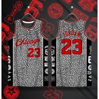 CHICAGO BULLS CEMENT RED GRAY BASKETBALL JERSEY FREE CUSTOMIZE OF NAME AND NUMBER ONLY Full Sublimation