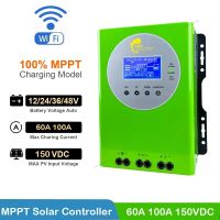 MPPT 60A 100A 12V 24V 36V 48V Auto Solar charge controller with LCD wifi function max PV input 150VDC for lithium battery