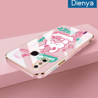 เคส Dienya สำหรับ Huawei Nova 3e P20 Lite 2018เคสการ์ตูนน่ารักลายโชคดีใหม่กรอบสี่เหลี่ยมชุบซิลิกาเจลนิ่มกันกระแทกเคสมือถือฝาครอบป้องกันเลนส์กล้องถ่ายรูปทั้งหมด