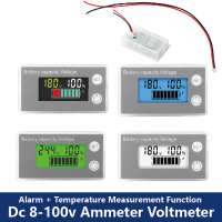 มิเตอร์วัดกระแสไฟความจุของแบตเตอรี่พร้อมที่เตือนและเซ็นเซอร์อุณหภูมิภายนอกสำหรับรถยนต์มิเตอร์เครื่องวัดแบตเตอรี่12V ถึง72V กรดลิเทียม