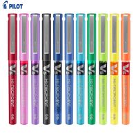 Pilot V5 Hi-Tecpoint Liu หมึกปากกาลูกกลิ้ง0 5ปลายขนาดมิลลิเมตร0.3มม. เส้นสีฟ้า12หมึกสีปากกาลูกลื่นเติมได้ปากกาหมึกเจลลูกบอลกลิ้ง