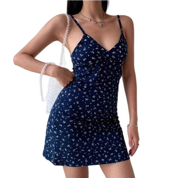 y2k-vintage-floral-cross-cami-dress-women-slim-sleeveless-v-neck-summer-sexy-cute-backless-patry-black-mini-korean-dresses-woman