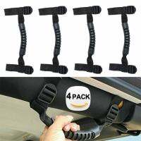 4pcs Black Roll Bar Grab Handles Grip Handle for JK JKU TJ 2011-2016