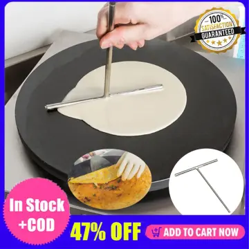 2pcs Crepes Distributors Silicone Stainless Steel Crepes Spatula Spreader  For Crepes Pancakes Bakin