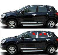 อุปกรณ์เสริมเน้นเสียงสำหรับ NISSAN QASHQAI J10เสาโครเมียมหน้าต่าง2008-2013ปกหลังของประดับตกแต่งตกแต่งที่ตัดโครเมี่ยม CHONGQINGHANGQINSHANG