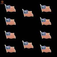 10PCS Euro Gold Plated Souvenir Badge Malaysia Waving Flag Brooch Tie Backpack Lapel Special Country Pin Jewelry