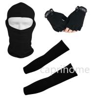 3ชุดถุงมือครึ่งนิ้ว + แขนแขนระบายความร้อน + Balaclava Fullผ้าคลุมหน้าครีมกันแดดสำหรับกีฬากลางแจ้งขี่ขี่จักรยานป้องกันรังสียูวีCamoถุงมือWindproofหมวกบังแดด111302