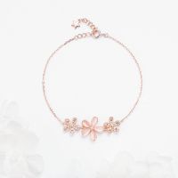 Braceletshouse ♥ สร้อยข้อมือเงินแท้ Pink Flower ♡