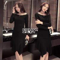 Sevy Off Shoulder Half Sleeve Mermaid Dress ผ้า Spandex เนื้อนิ่มมาก