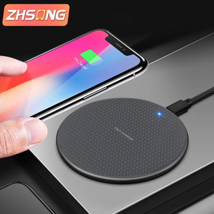 ZHSONG Qi Wireless Charger For IPhone 12 11 Pro Xs Max Mini X Xr 8 Induction  Fast Wireless Charging Pad For Samsung S8 S9 S10 