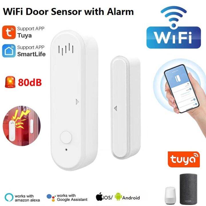 Tuya Smart Life WiFi Door Window Sensor 80dB Sound Alarm Smart Home ...