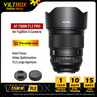 VILTROX 75มม.F1.2 Fuji X เลนส์ Auto Focus ขนาดใหญ่ภาพ APS-C สำหรับ Fujifilm XF กล้องติดตั้ง X-T4 T100 X-H2S X-T30 X-Pro3