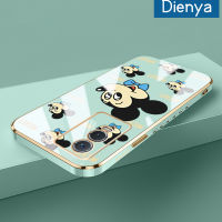 เคส Dienya สำหรับ Vivo Y76s Y76 Y74s 5G เคสการ์ตูนแฮปปี้มิกกี้ใหม่กรอบสี่เหลี่ยมพื้นผิวชุบซิลิก้าเจลกันกระแทกเคสมือถือรวมเลนส์กล้องถ่ายรูปฝาครอบป้องกัน