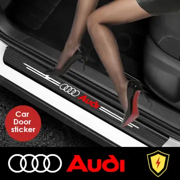 4PCS Car Door Sill Protector for Door Step Scuff Plate,Car Door Steps  Covers Scratch Pad Protective Films Compatible with Audi A1 A3 RS3 A4 A5 A6  A7