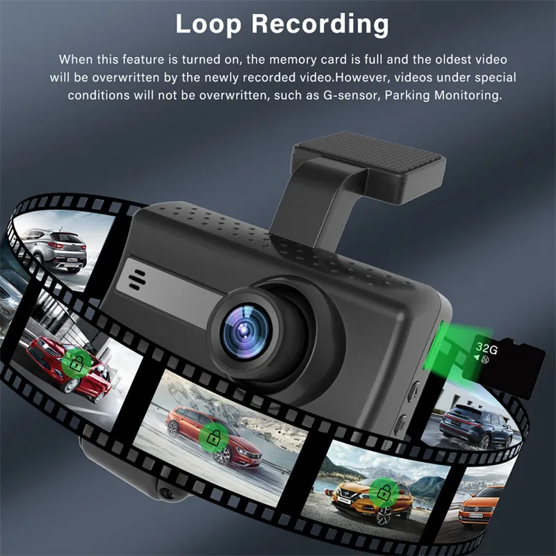 Dash Cam Front And Rear Camera CAR DVR Car Video Recorder Vehicle Black Box  FULL HD 1080P Night Vision Driver Recorder