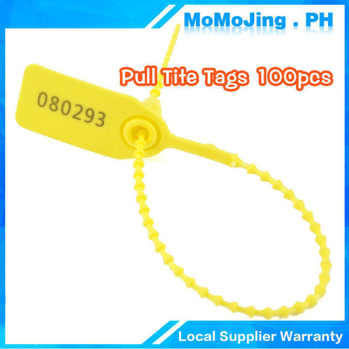 100PCS Plastic Security Seals Pull Tite Tags Serial Numbered Tamper