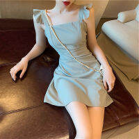 ชุดกระโปรงสวยๆ women sleeveless skirt thin  fresh a-line suspender dress ชุดเดรสแฟชั่น   เดรส