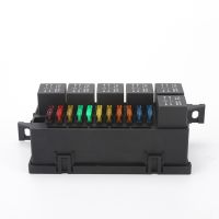 5pin 40A Universal Car Relay Wear-resistant Fuse Box Holder Portable Lightweight 6-way Relay for Truck Tractor Fuses Accessories