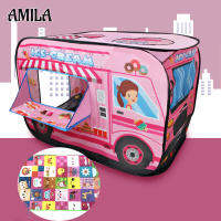 AMILA บ้านของเล่นของเล่นเพลย์เฮาส์เต็นท์รถยนต์ในร่มและกลางแจ้งของเด็กเปิดโดยอัตโนมัติไม่ต้องติดตั้งบ้านหลังเล็กพับได้