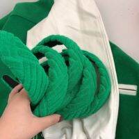 【YF】 Luxury 2022 new women towel pattern green hair band temperament autumn and winter plush headband lead