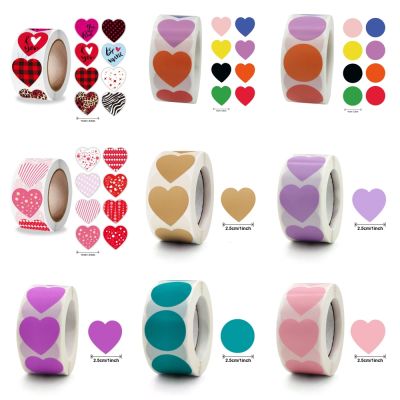 【CW】☾▫✉  500pcs/ roll Round/Heart Coding dots Label Stickers kids canning Jars Labels Writable Paper waterproof