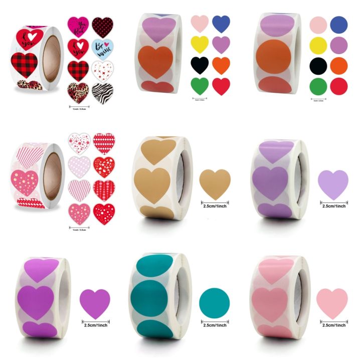 cw-500pcs-roll-round-heart-coding-dots-label-stickers-kids-canning-jars-labels-writable-paper-waterproof