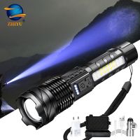 30W LED High Power Led Flashlight New Tyep-C Rechargeable Torch Built-in Battery Super Light Zoom Portable Lantern Camping lamp