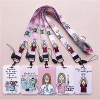 【LZ】 Doctor Nurse Cute Name ID Badge Holder Hard Case with Neck Lanyard Bus Card Holder Keychain Strip Set for Nurse Name Card Case