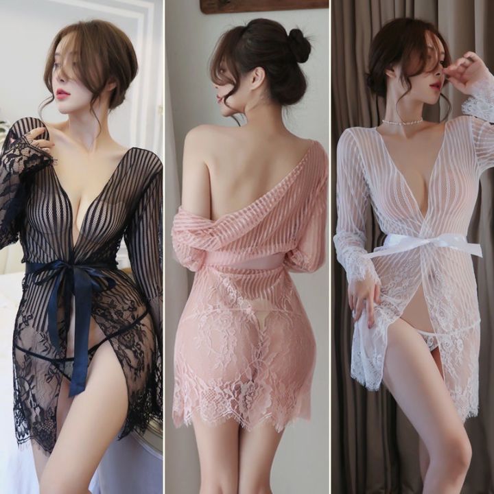 พร้อมส่ง-ชุดนอนไม่ได้นอน-ชุดนอนเซ็กซี่-ชุดนอนซีทรู-ใส่แล้วแซ่บสุดๆไปเลยจ้าาา-free-size-แถมฟรี-กางเกงในจีสตริงเข้าเซ็ท