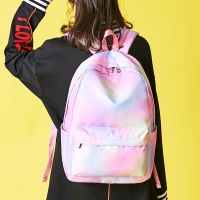 [COD] Cross-border manufacturers new girls waterproof polyester schoolbag contrast fresh backpack middle school students casual