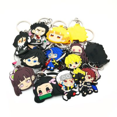 20PCS PVC Keychain Cute Anime Figure Keyring Fans Souvenir Cartoon Kid Toy Cool Gadget for Man Handbag Accessories Birthday Gift Key Chains