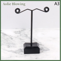 Aolie ที่ตั้งโชว์เครื่องประดับโลหะสีดำใสอะคริลิคต่างหูที่แขวนตะขอแขวนเคสเครื่องประดับ