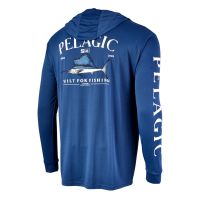 Pelagic Wear Fishing Apparel Summer Outdoor Men Long Sleeve T shirt Fish Wear Sun Protection Breathable Hooded Angling Clothing