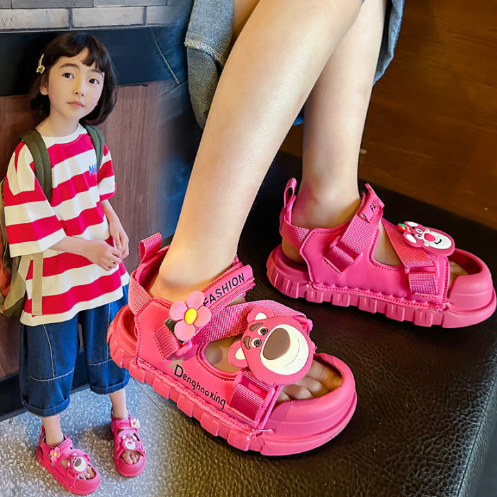 new-style-รองเท้าแตะเด็กผู้หญิงรุ่นใหม่-2023-ฤดูร้อนสวมใส่สบายเป่าโถวแฟชั่นน่ารักเด็กกลางและใหญ่รองเท้าชายหาดรองเท้าลำลองรองเท้าเด็ก