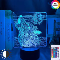 3D Lamp Animal Wolf Moon Led Color Changing Battery Powered Nightlight for Room Decor Cool Led Night Light Dropshipping 2021