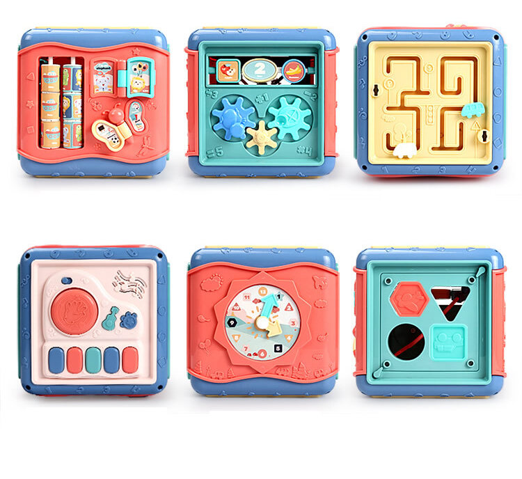 SOKANO Baby Learning Cube 1689 6 in 1 Baby Newborn Activity Cube Toys Baby Musical Educational Multifunctional Early Learning Toy