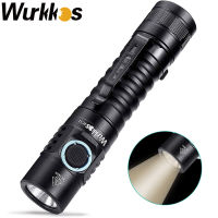 Wurkkos FC11 Pocket Tactical Flashlight 18650 LED 1300lm LH351D Mini Light USB-C Rechargeable Magnetic Tai Lamp 2700k-5000kg