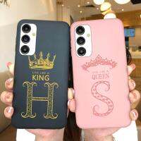 เคสสำหรับ Samsung Galaxy A14 4G 5G เคสหรูหรามงกุฎตัวอักษรสีดำชมพูลายบางพิเศษกันกระแทกแบบนิ่มสำหรับ Samsung Galaxy กระเป๋าโทรศัพท์ปลอกคู่ขนาด14 A14 Samsunga14 4G 5G