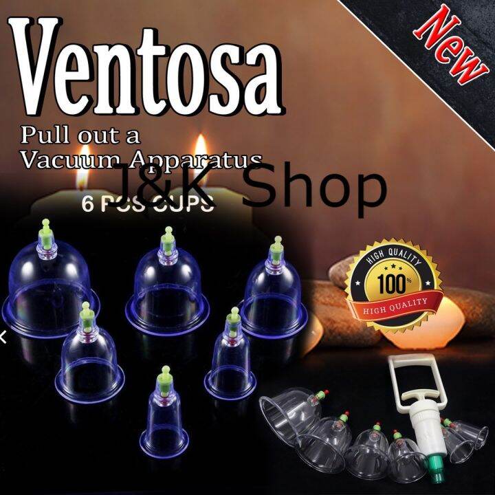 Ventosa Cupping Theraphy Vacuum Saction Kit (6pcs different cup sizes