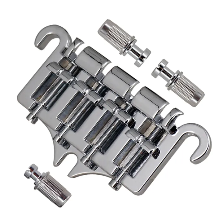 3 Point 4 String Bass Bridge Tailpiece Zinc Alloy Bridges with Saddle