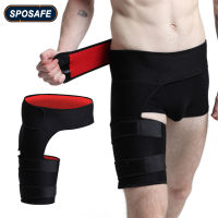 SPOSAFE Groin Support - Adjustable Thigh Compression Wrap Leg Support - Hamstring Brace for Sciatic Nerve Leg Pain Muscle Pull