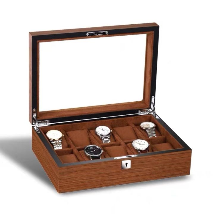 พร้อมส่ง-ไม้แท-กล่องนาฬิกา-10-เรือน-งานพรีเมี่ยม-กล่องใส่นาฬิกา-กล่องไม้นาฬิกา-watch-box-กล่องเก็บนาฬิกาข้อมือ
