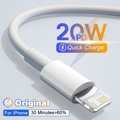 20W Original Cable For iPhone 13 12 11 14 Pro Max Fast Charging For Apple iPhone 14 XS Max XR 7 8 Plus USB C Phone Charger Cable