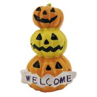 Resin Pumpkin Decor Artificial Pumpkin Decor Fake Pumpkin Statues for Halloween Fall Artificial Pumpkins Pumpkin with Welcome Sign Thanksgiving Home Pumpkin Stacks Resin Statue adaptable