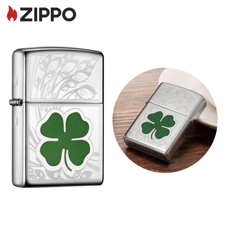 zippo-clover-high-polish-design-chrome-windproof-pocket-lighter-24699-lighter-without-fuel-inside-การออกแบบโปแลนด์สูงโคลเวอร์-ไฟแช็กไม่มีเชื้อเพลิงภายใน