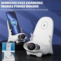 V8 Wireless Fast Charging Charger Stand Mini Chair Sound Portable Mobile Phone Holder Charge Dock Station For iPhone Samsung Selfie Sticks