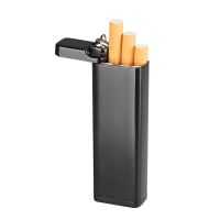 【YF】 Portable Metal Cigarette Case with Keychain Mini Pocket Ashtray Lid for Outdoor Travel Smoking Accessories Gift Men