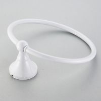 Towel Holder WC Bathroom Bath Towel Hanger Round White Ring Wall Mount Brass Holders Hand Towel Ring