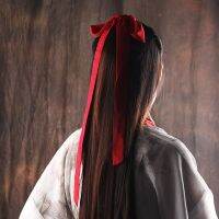 【YF】 Retro Chinese Hanfu Red Chiffon Hairbands for Hair Headdress Accessories tiara Bands Costume Deco Tie