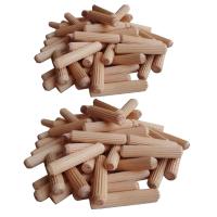 Perfk 200Pcs Wooden Dowel Rods Craft Dowels for DIY Woodworking Projects